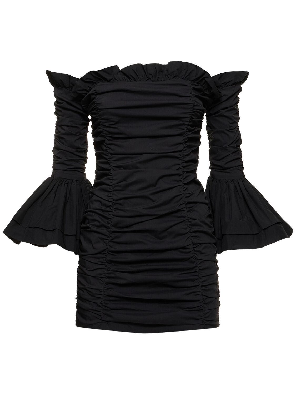 Rotate Birger Christensen Rotate Ruffled Mini Dress In Black
