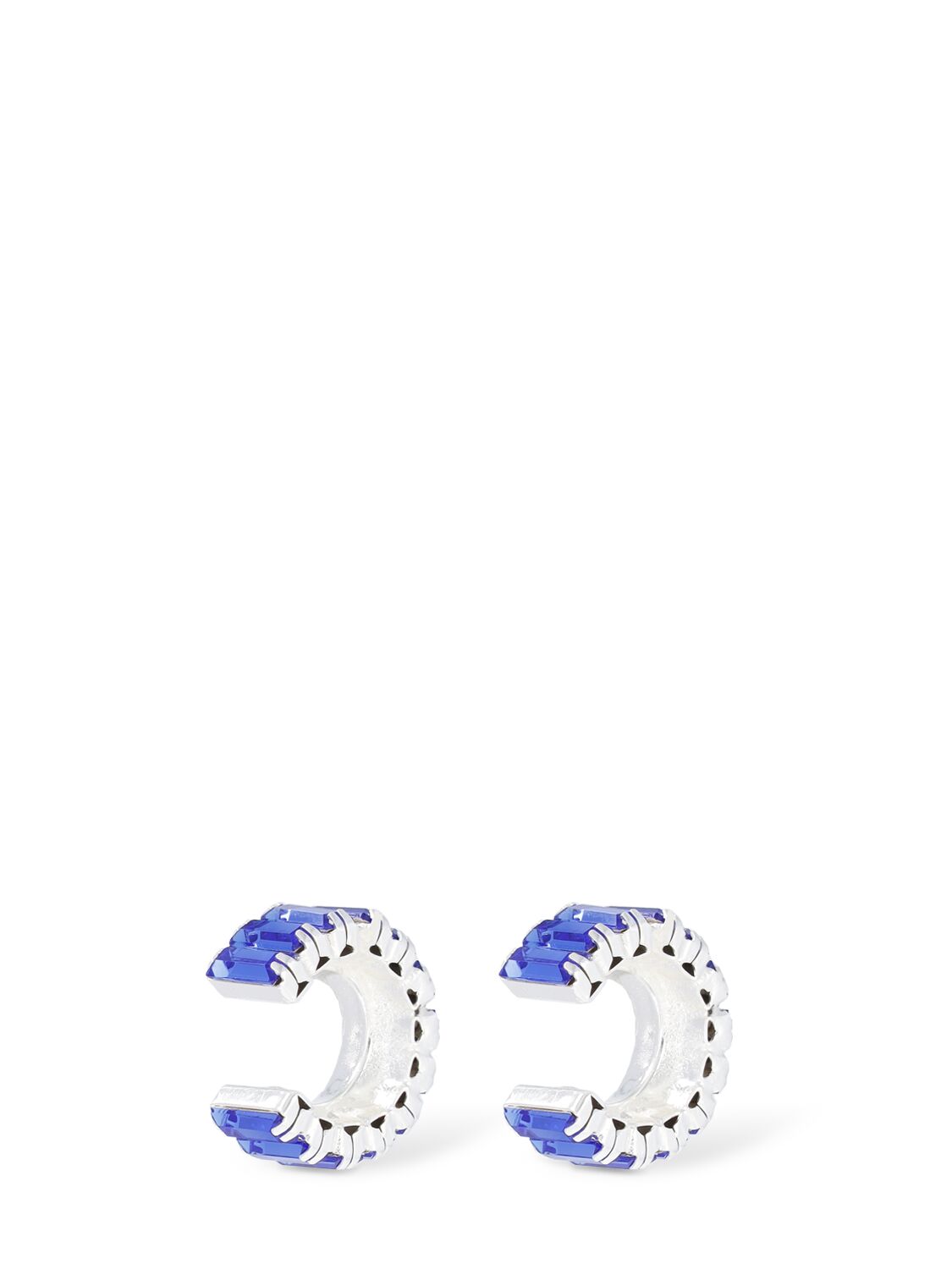 Shop Magda Butrym Set Of 2 Crystal Baguette Ear Cuffs In Blue