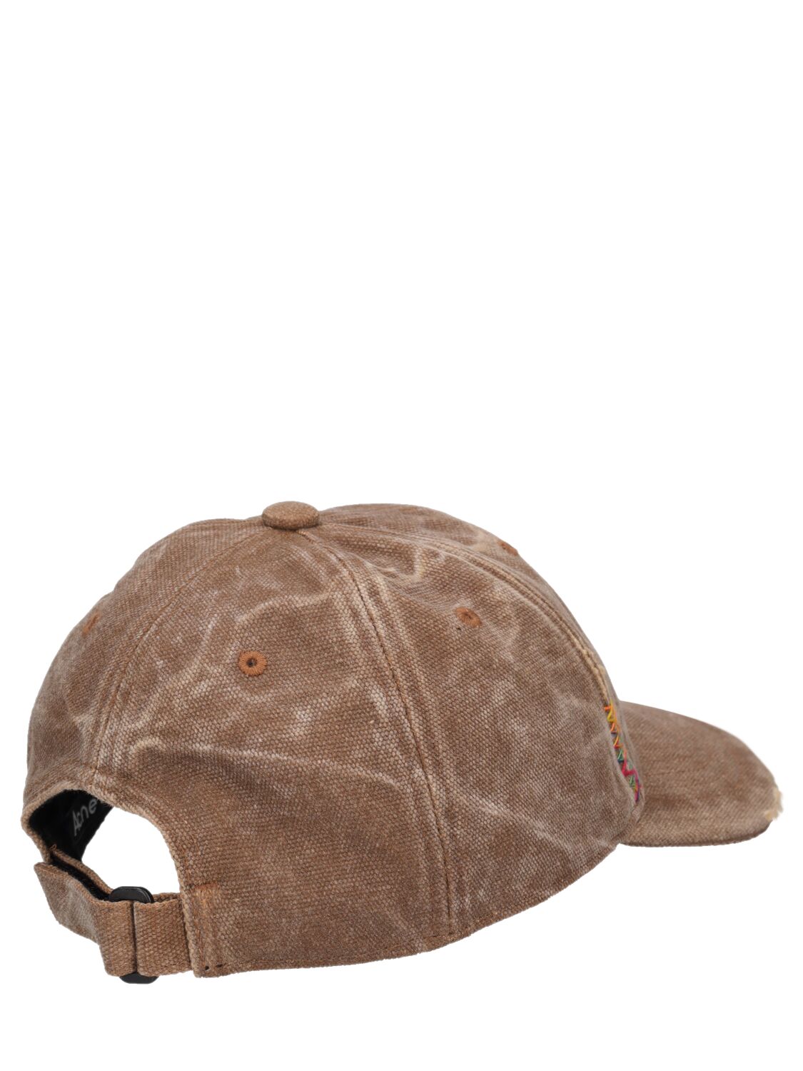 Shop Acne Studios Cunov Distressed Canvas Baseball Hat In Toffee Brown