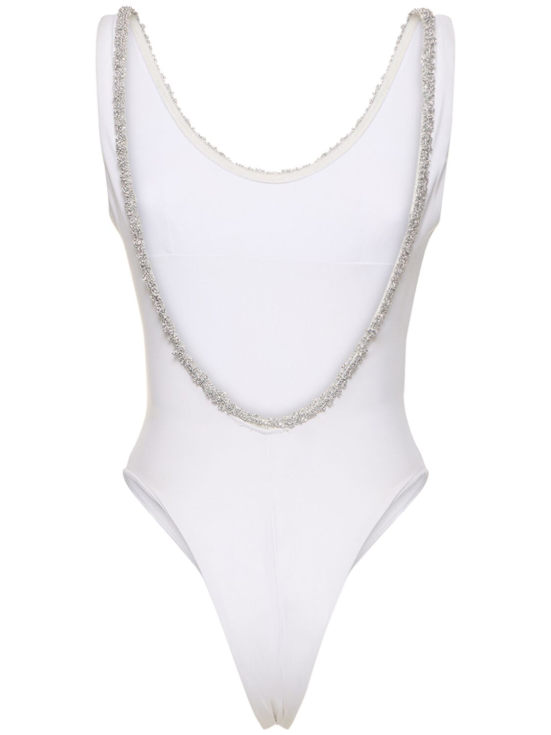 Shop Ermanno Scervino Lycra Embroidered One Piece Swimsuit In White