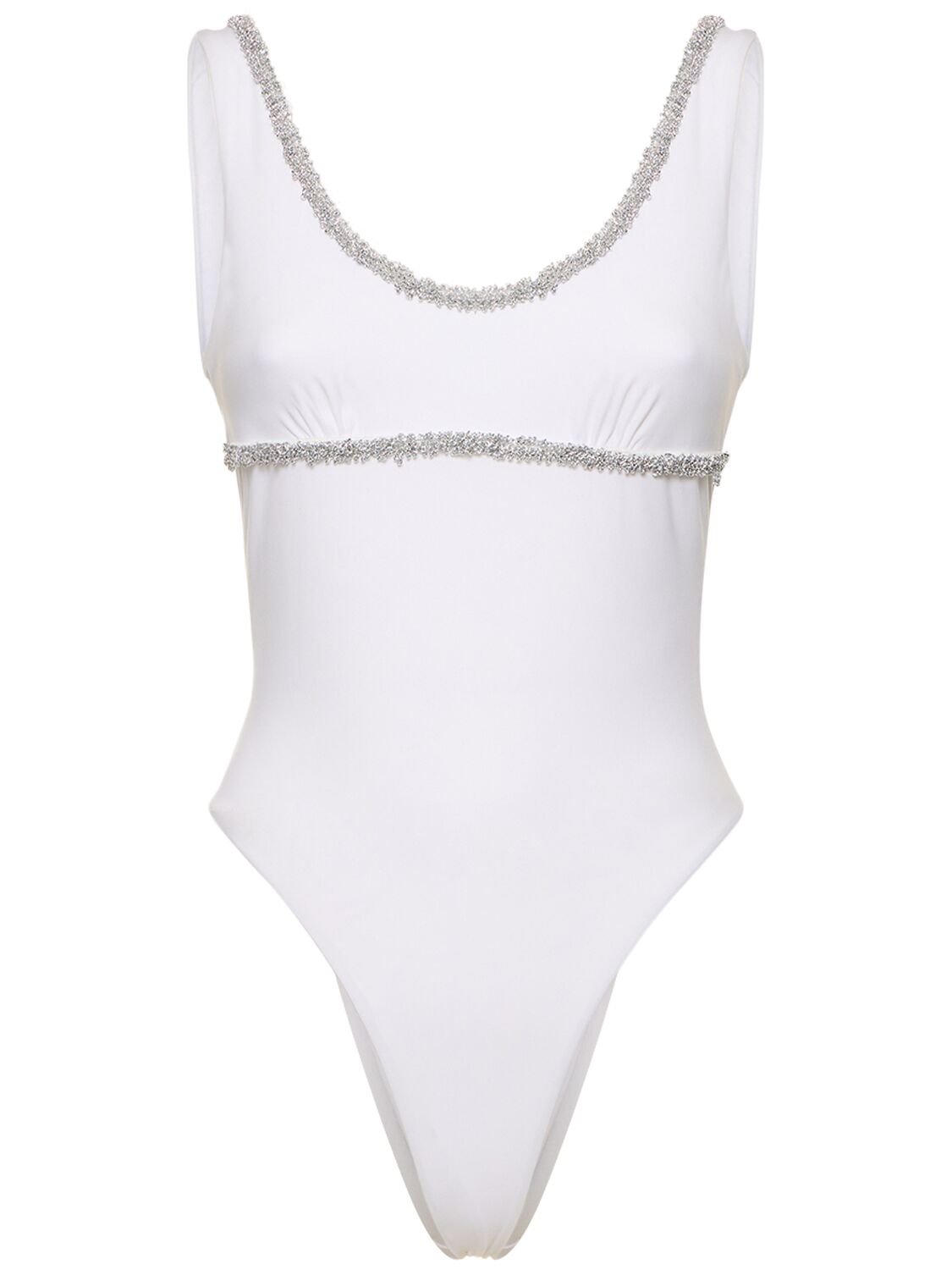 Ermanno Scervino Lycra Embroidered One Piece Swimsuit In White