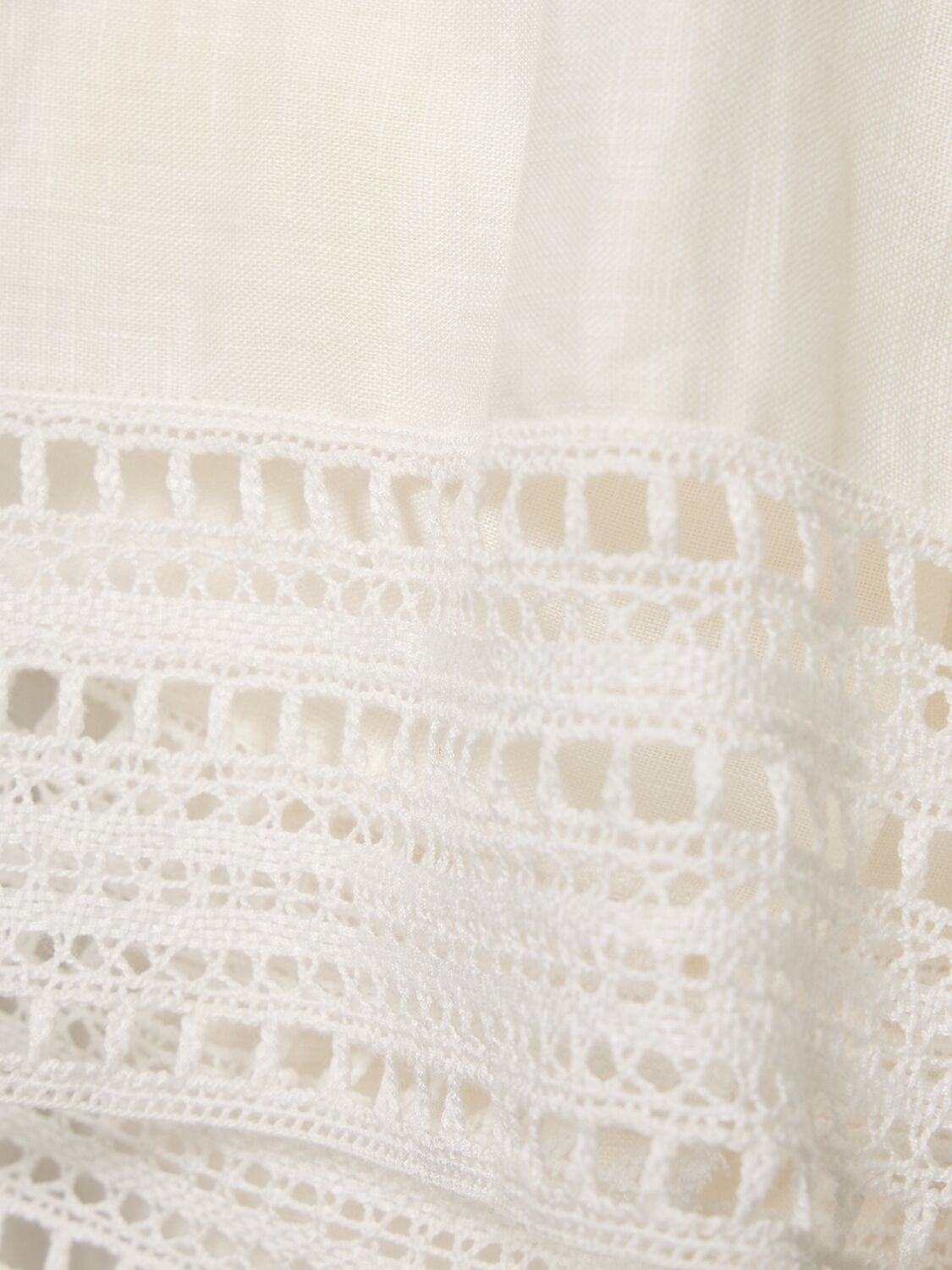 Shop Ermanno Scervino Linen Long Sleeve Caftan Dress In White