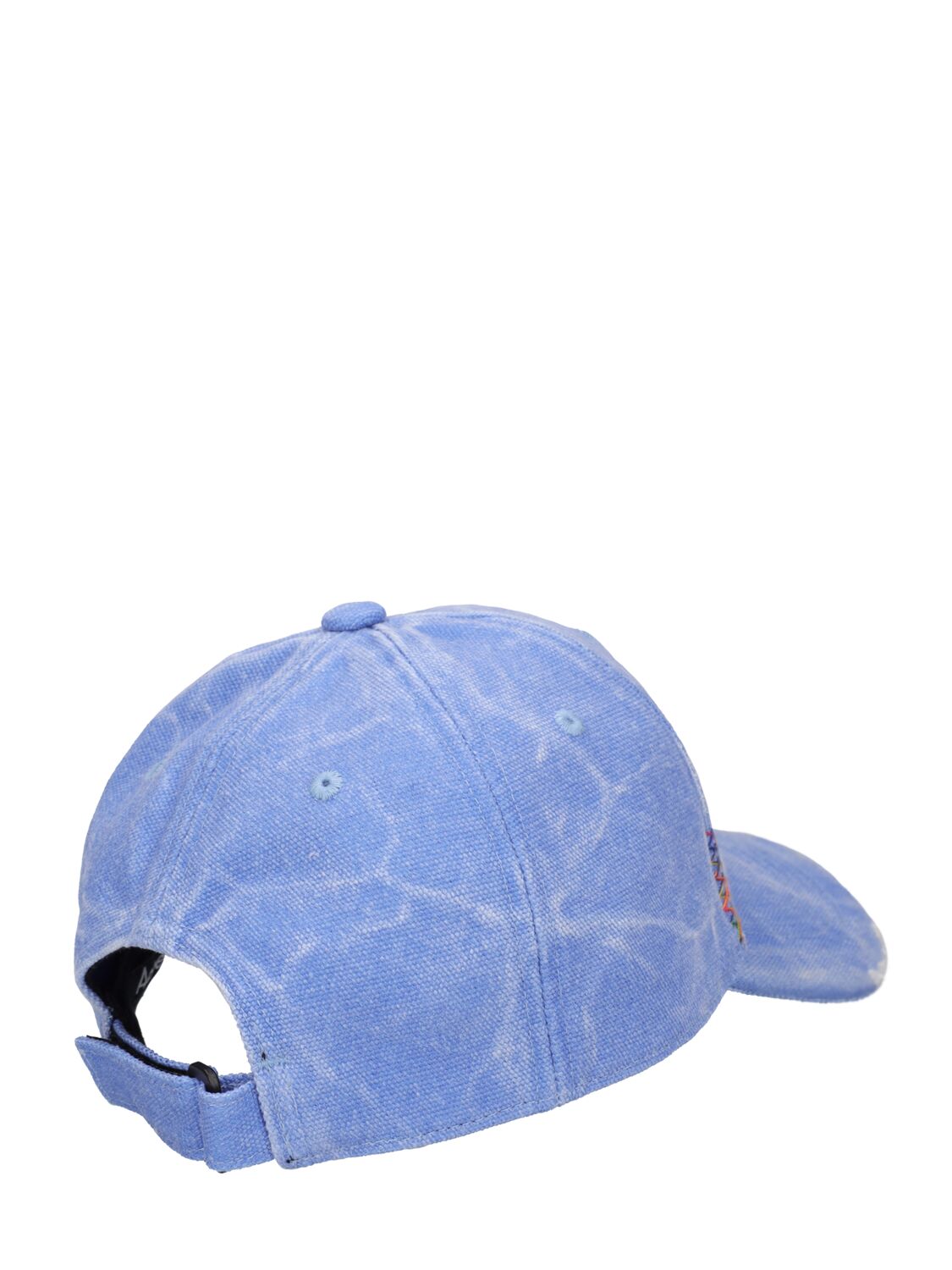Shop Acne Studios Cunov Distressed Canvas Baseball Hat In Powder Blue