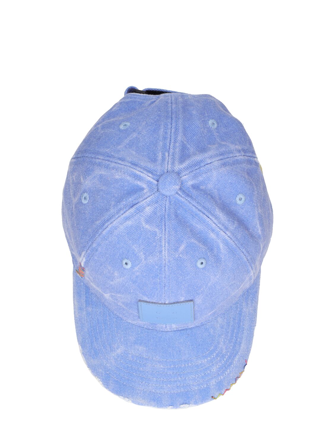 Shop Acne Studios Cunov Distressed Canvas Baseball Hat In Powder Blue