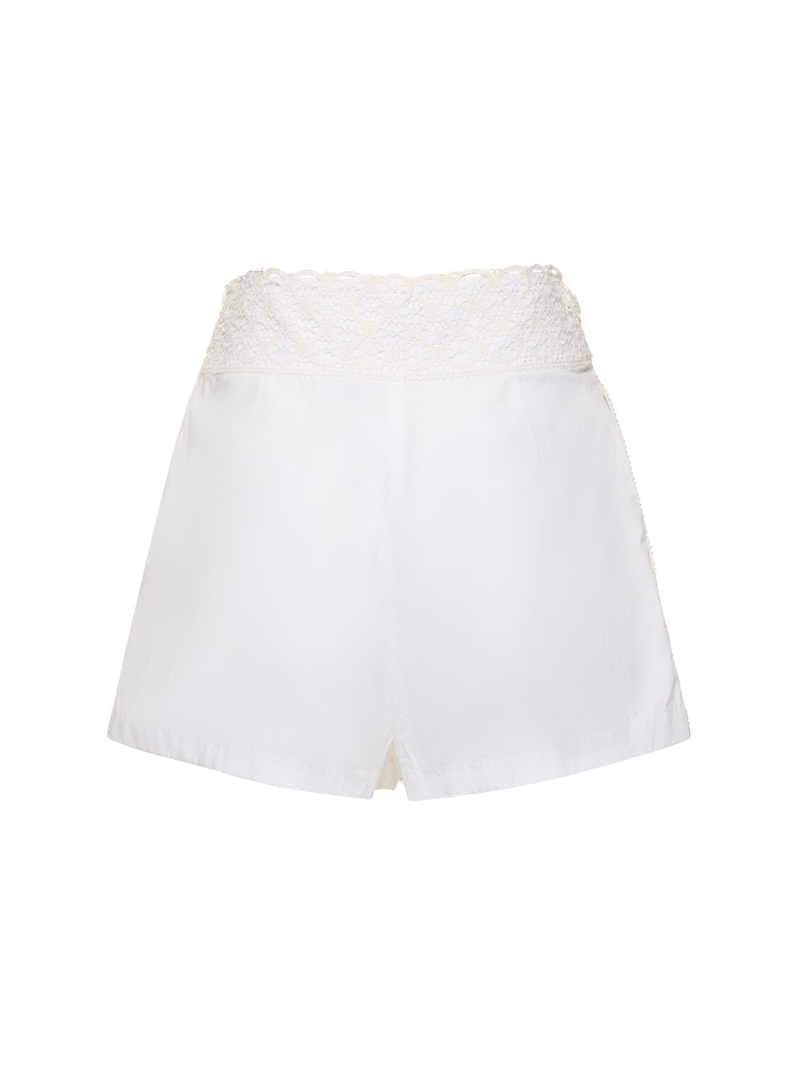 Shop Ermanno Scervino Embroidered Pleated Cotton Shorts In White