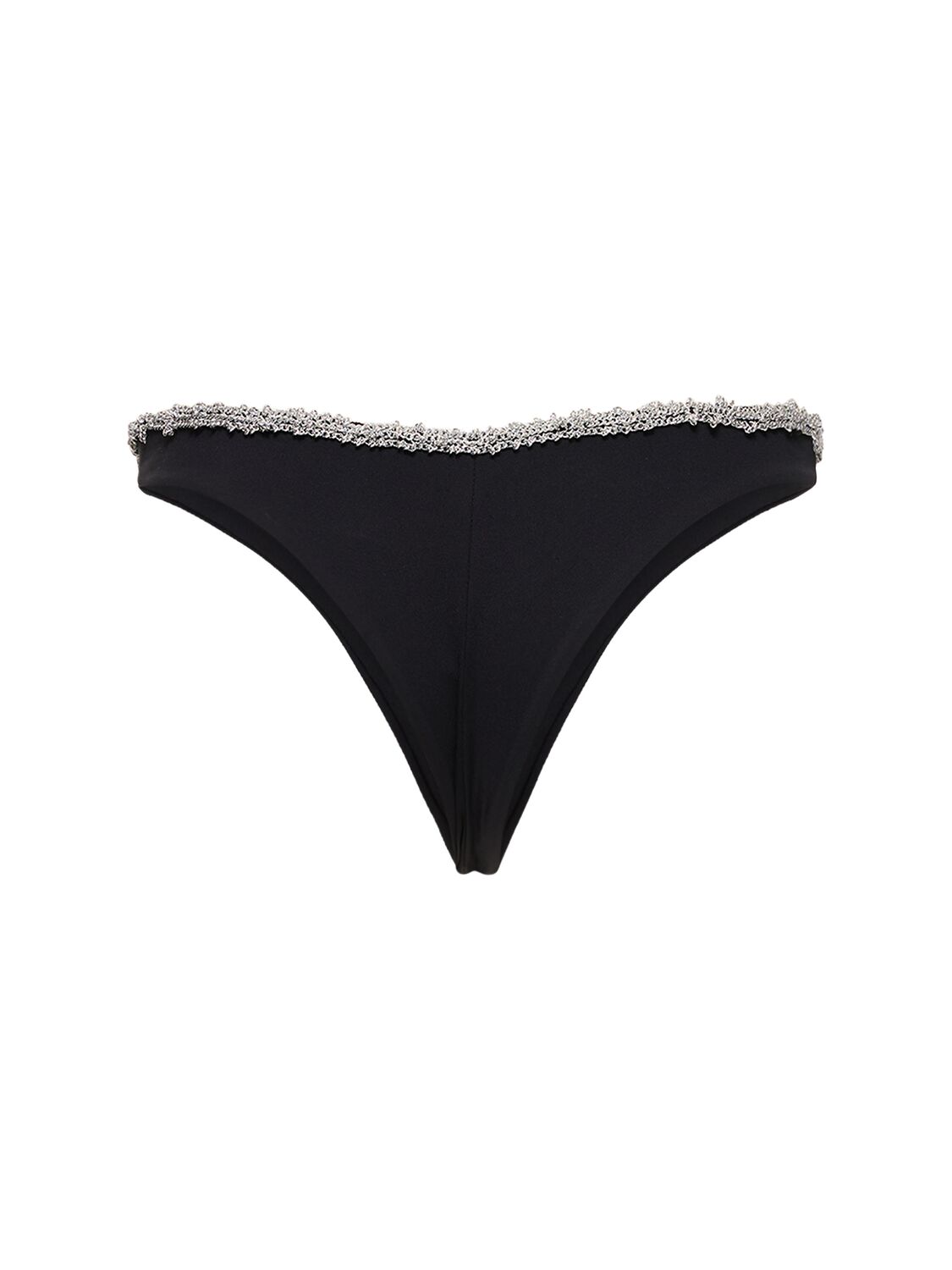 Shop Ermanno Scervino Lycra Embroidered Bikini Bottom In Black