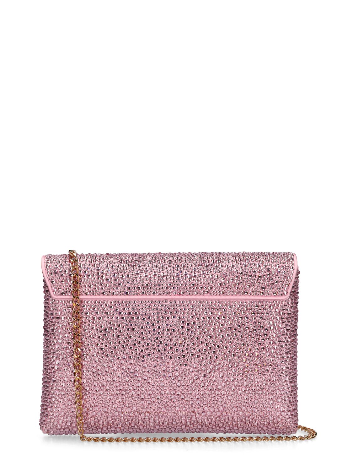 Shop Versace Mini Crystal & Satin Envelope Clutch In Light Pink