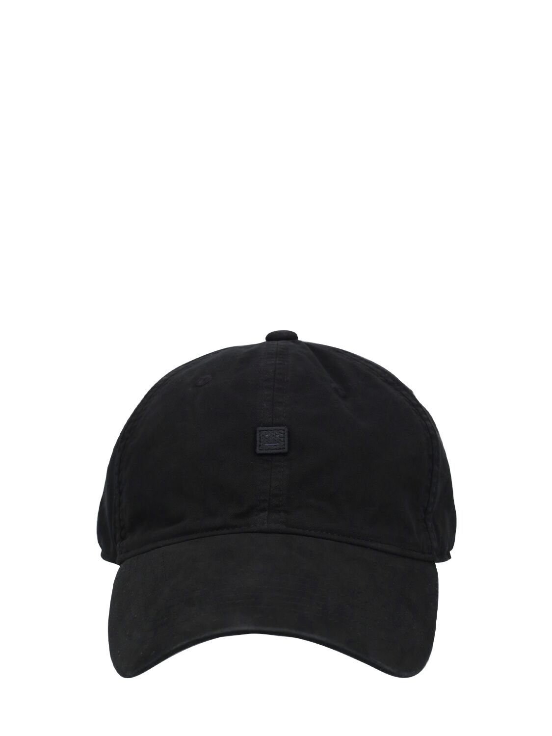 Acne Studios Cunov Face Cotton Baseball Hat In Black