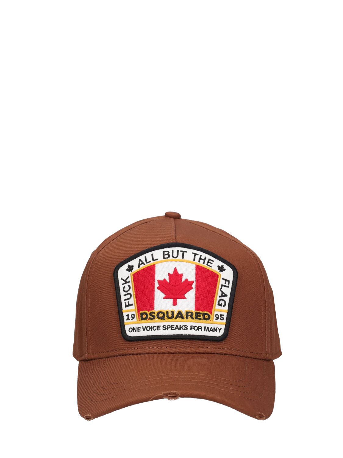 Dsquared2 Flag Patch Cotton Canvas Baseball Hat In Nocciola