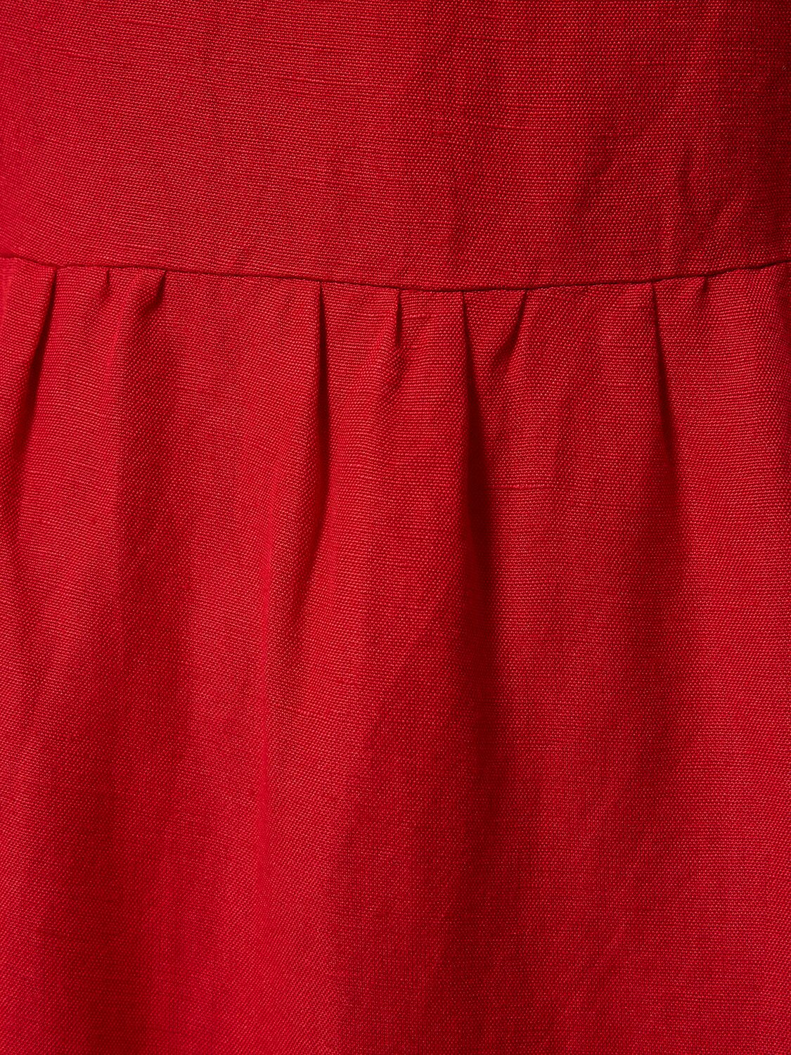 Shop Posse Elise Viscose & Linen Long Dress In Red