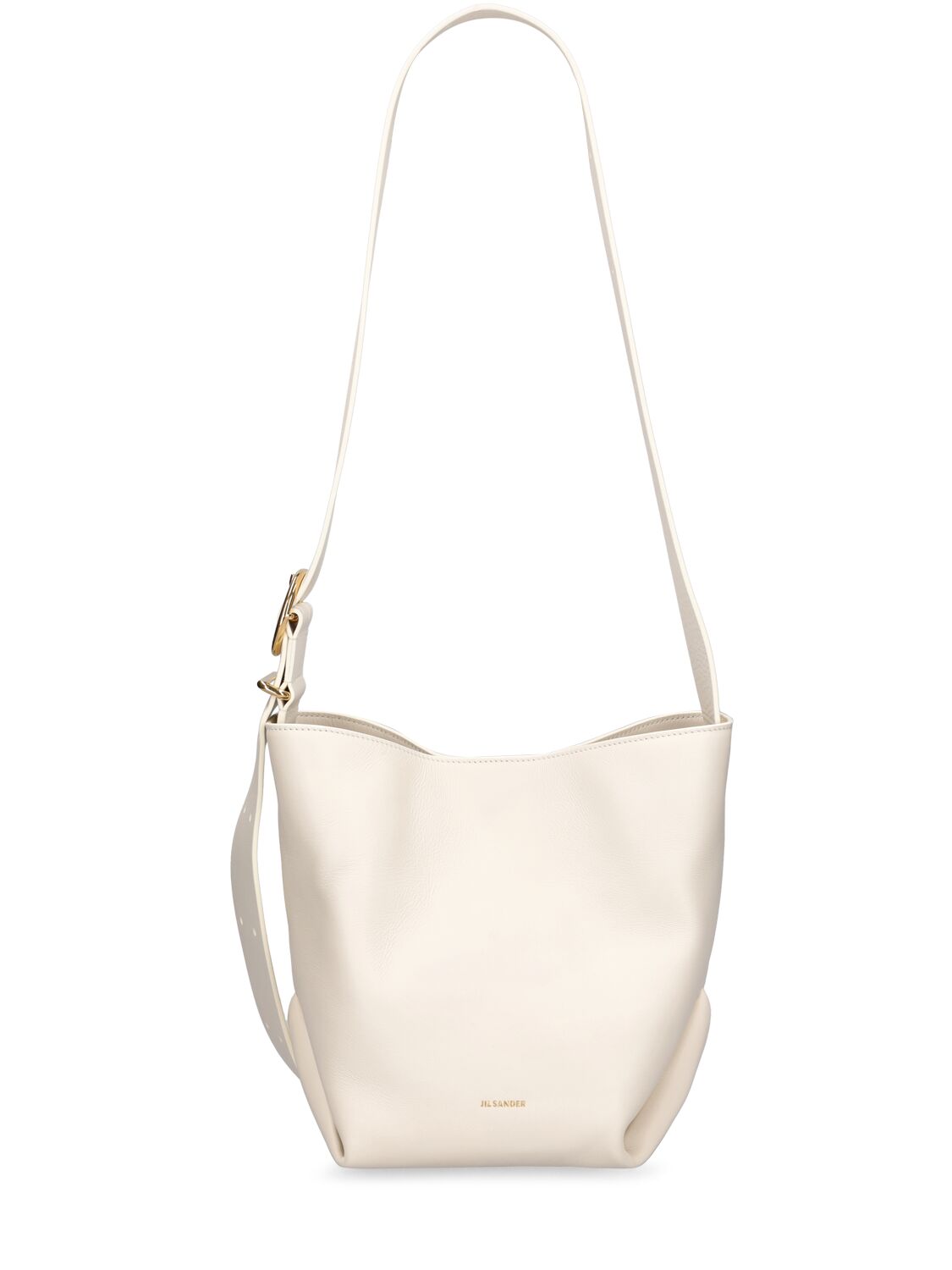 Jil Sander Small Folded Leather Tote Bag In Eggshell