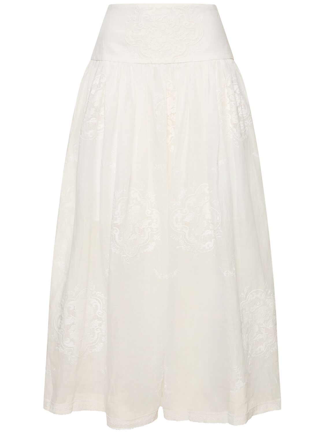 Image of Alight Embroidered Basque Midi Skirt