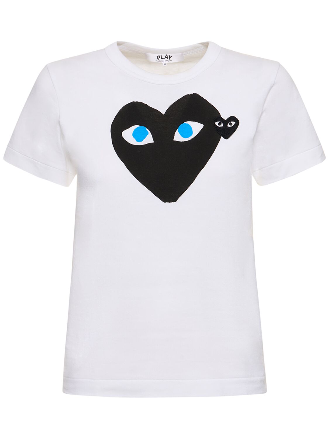 Shop Comme Des Garçons Play Printed Heart Cotton T-shirt In White