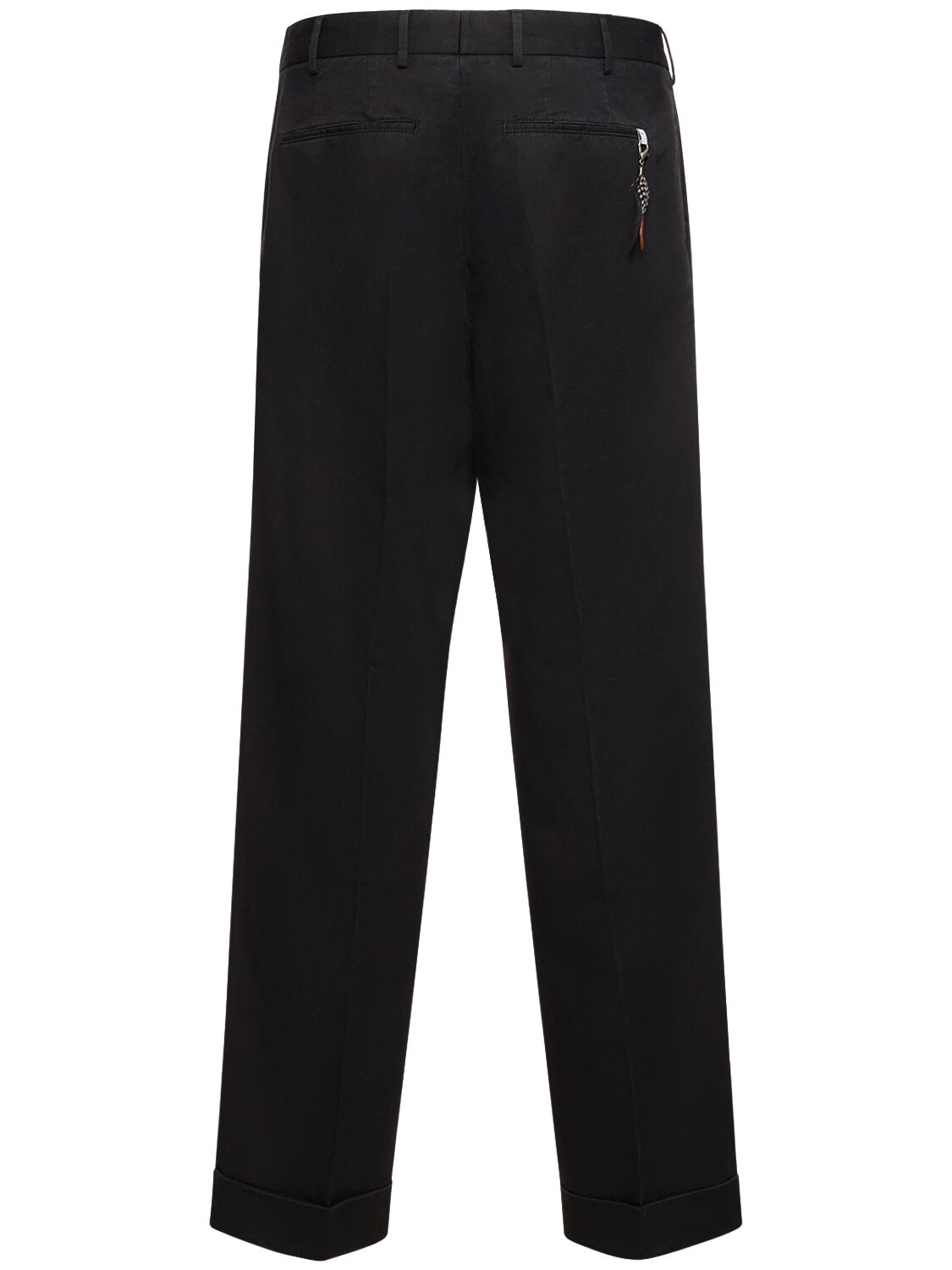 Shop Pt Torino Quindici Cotton & Linen Gabardine Pants In Black