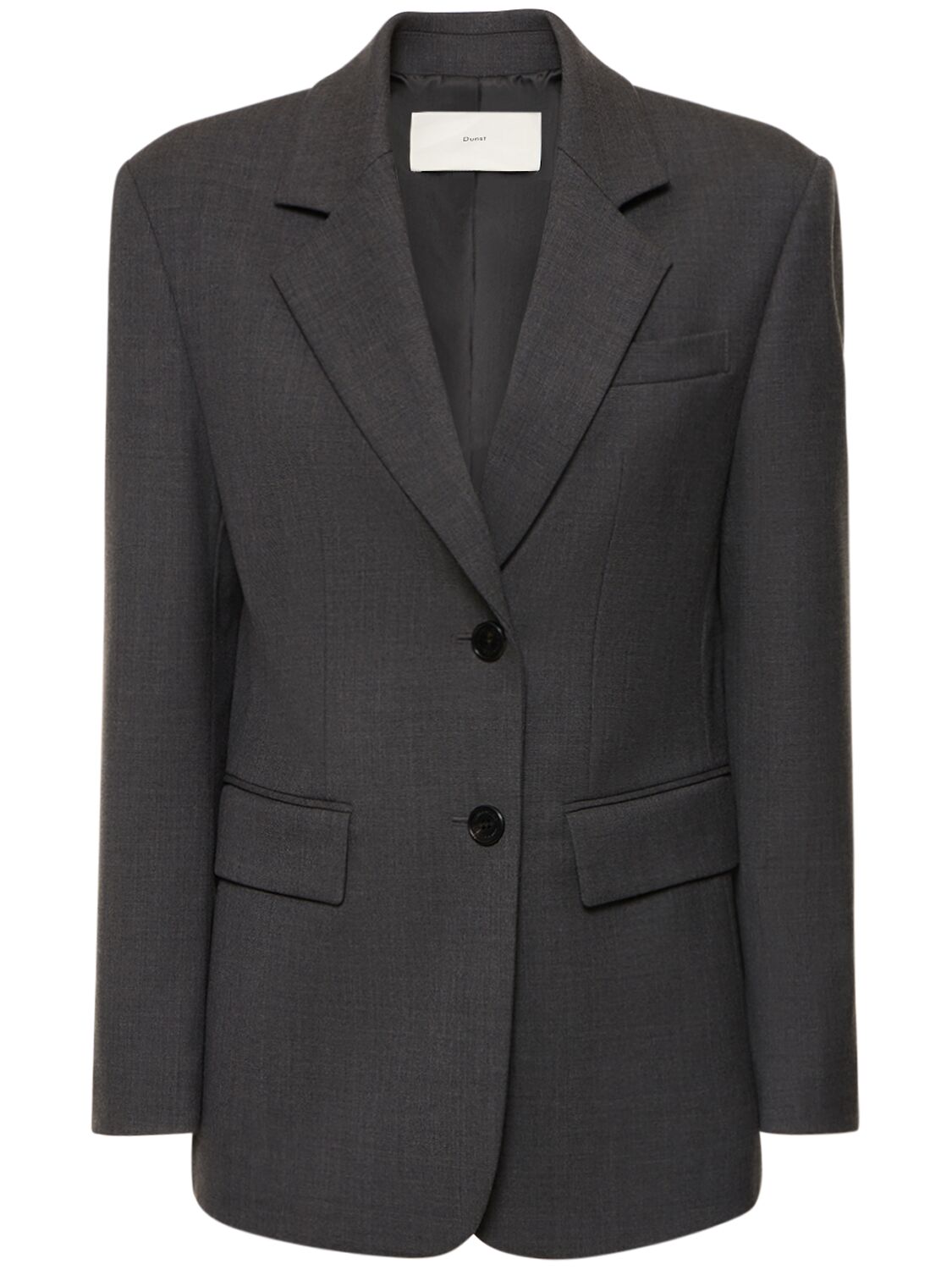 Dunst Essential 2 Button Wool Blend Blazer In Grey