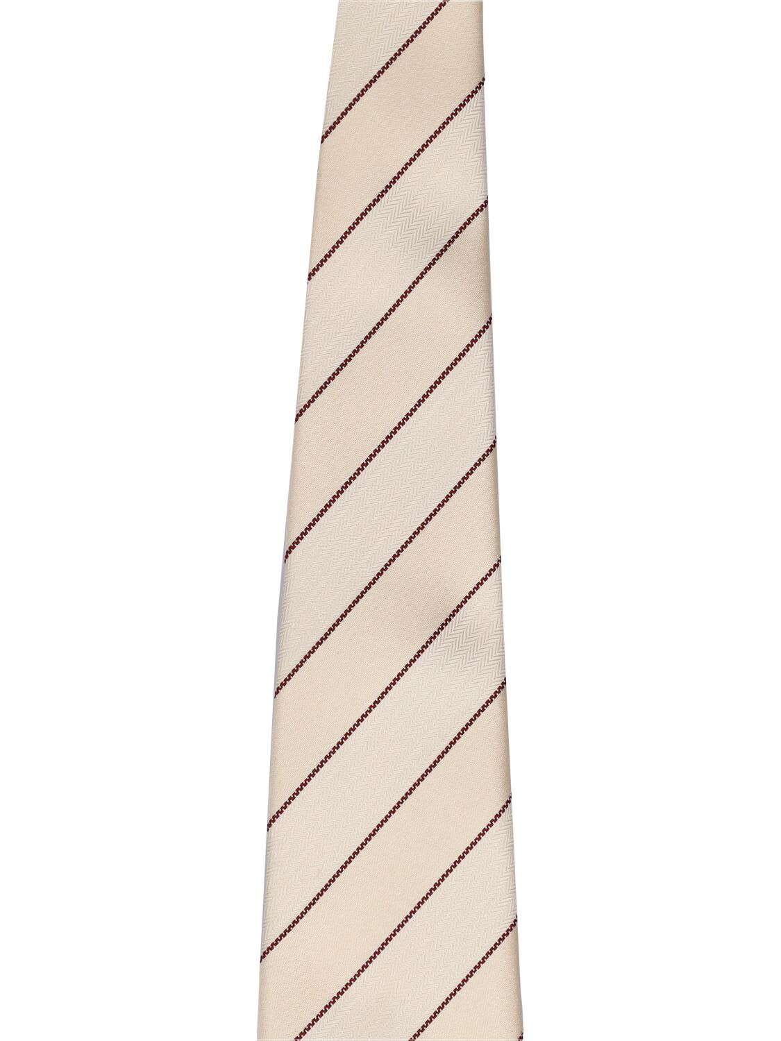 Shop Brunello Cucinelli Silk Chevron Tie In White,red