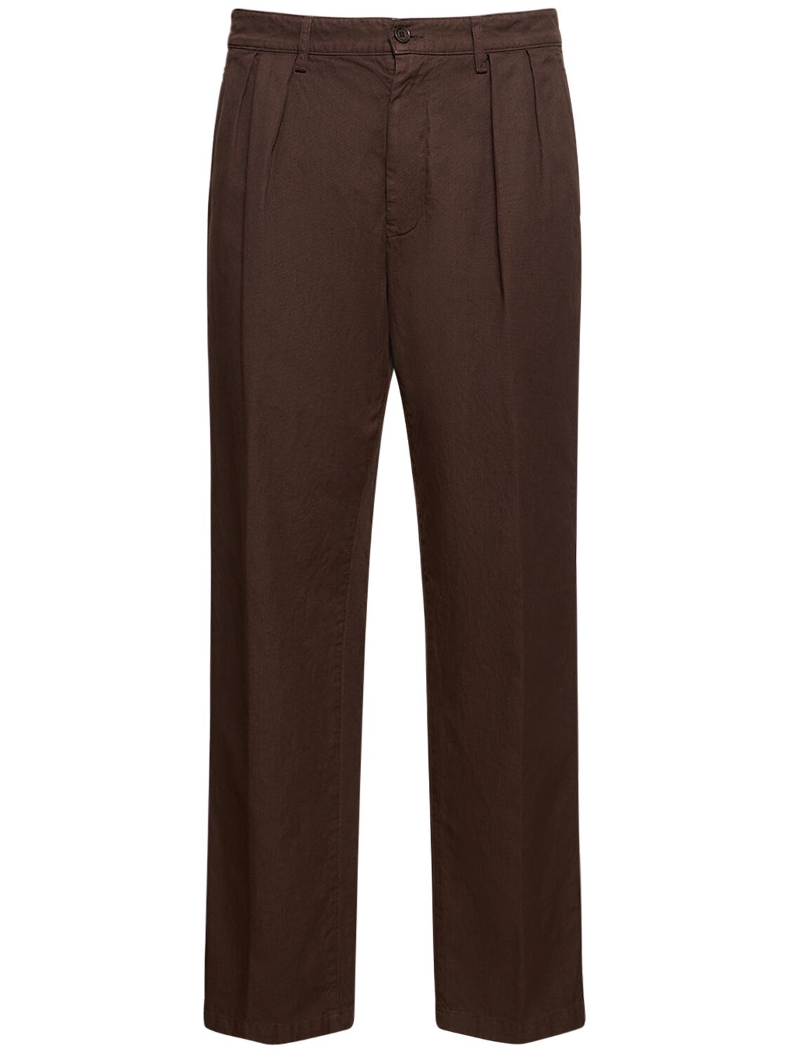 Aspesi Cotton & Linen Pants In Brown