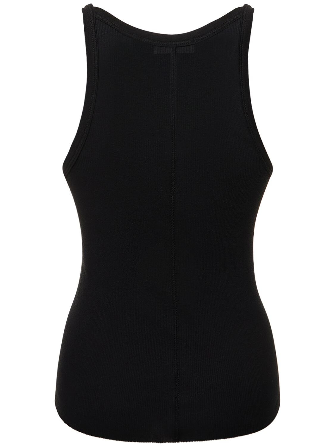 Shop Éterne Ribbed Cotton Tank Top In Black