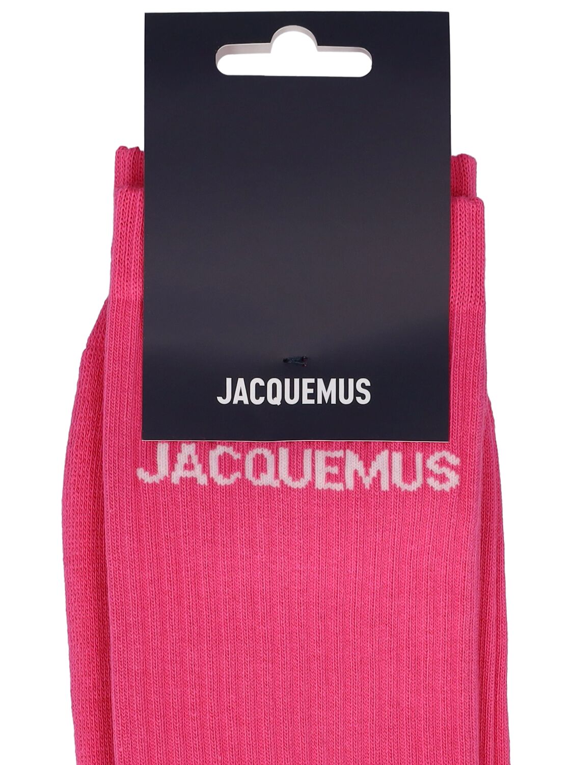 Shop Jacquemus Les Chaussettes  Cotton Socks In Dark Pink