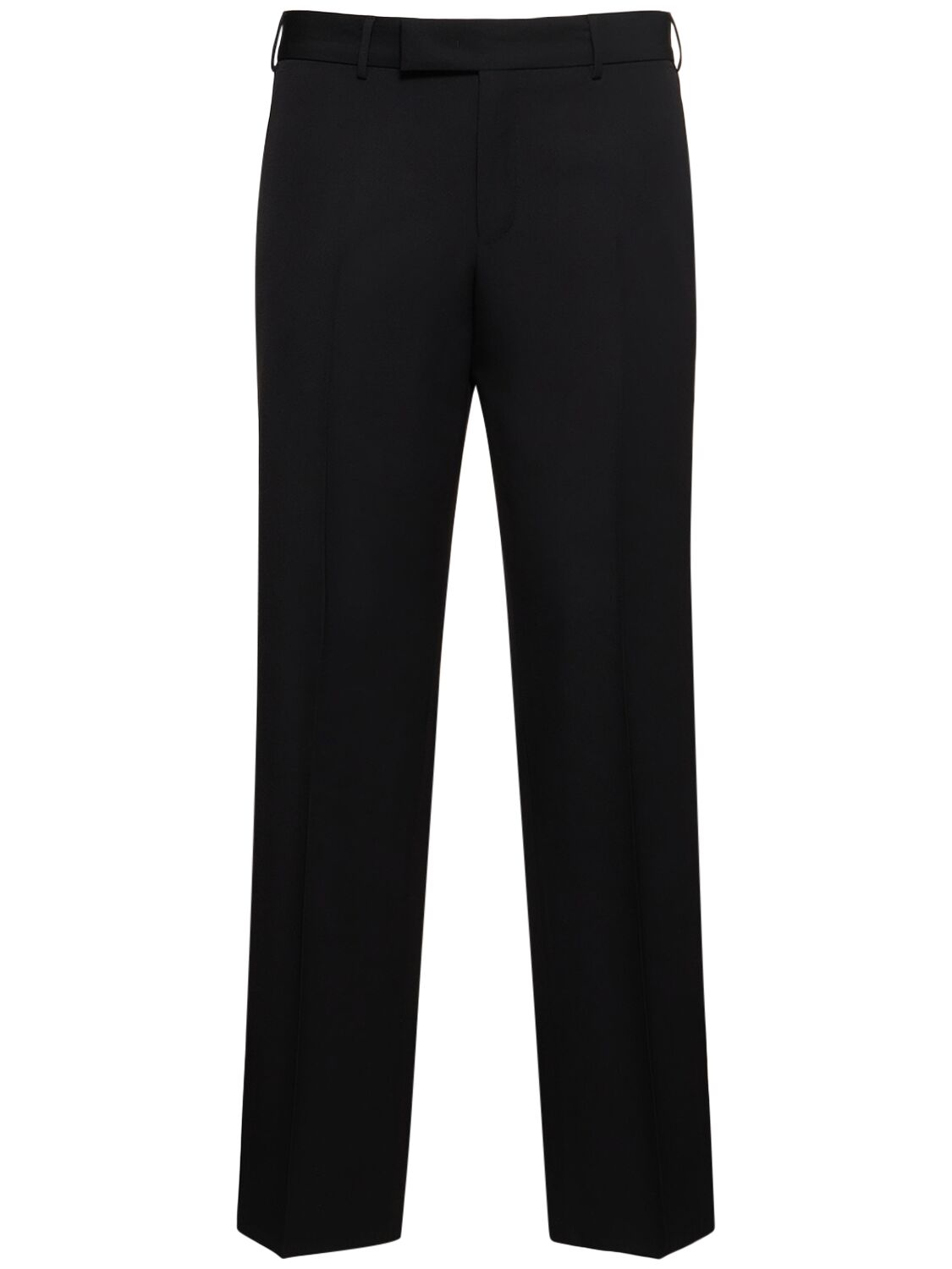 Pt Torino Freedom Flat Front Wool Trousers In Black