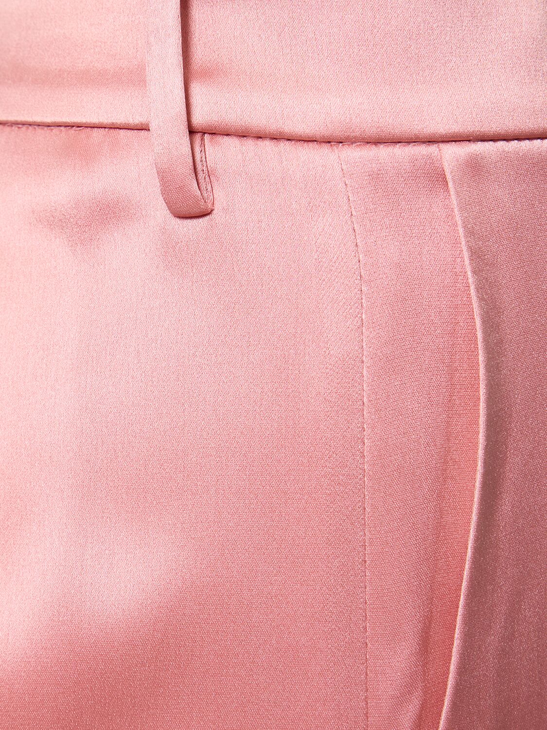 Shop Magda Butrym Silk Satin Straight Pants In Pink