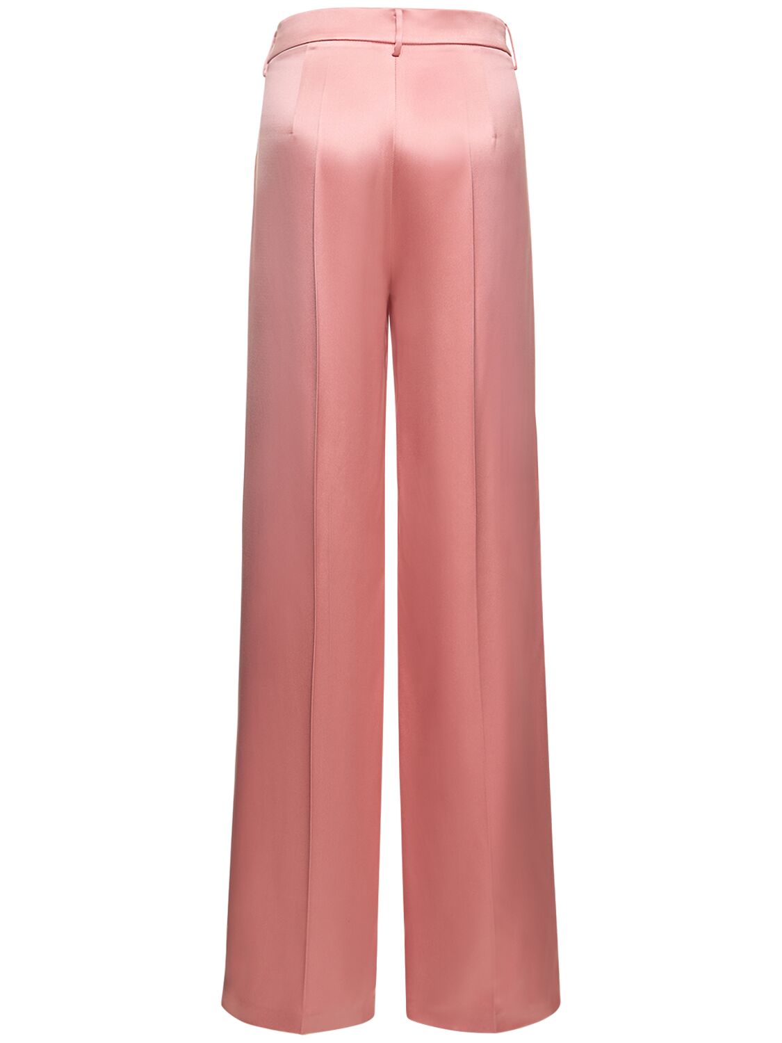 Shop Magda Butrym Silk Satin Straight Pants In Pink