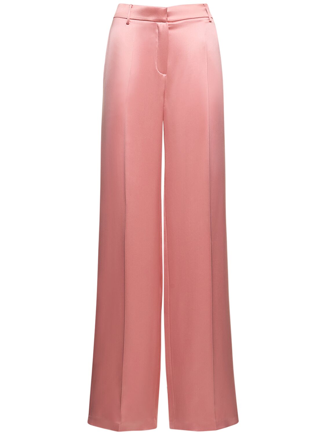 Magda Butrym Silk Satin Straight Pants In Pink