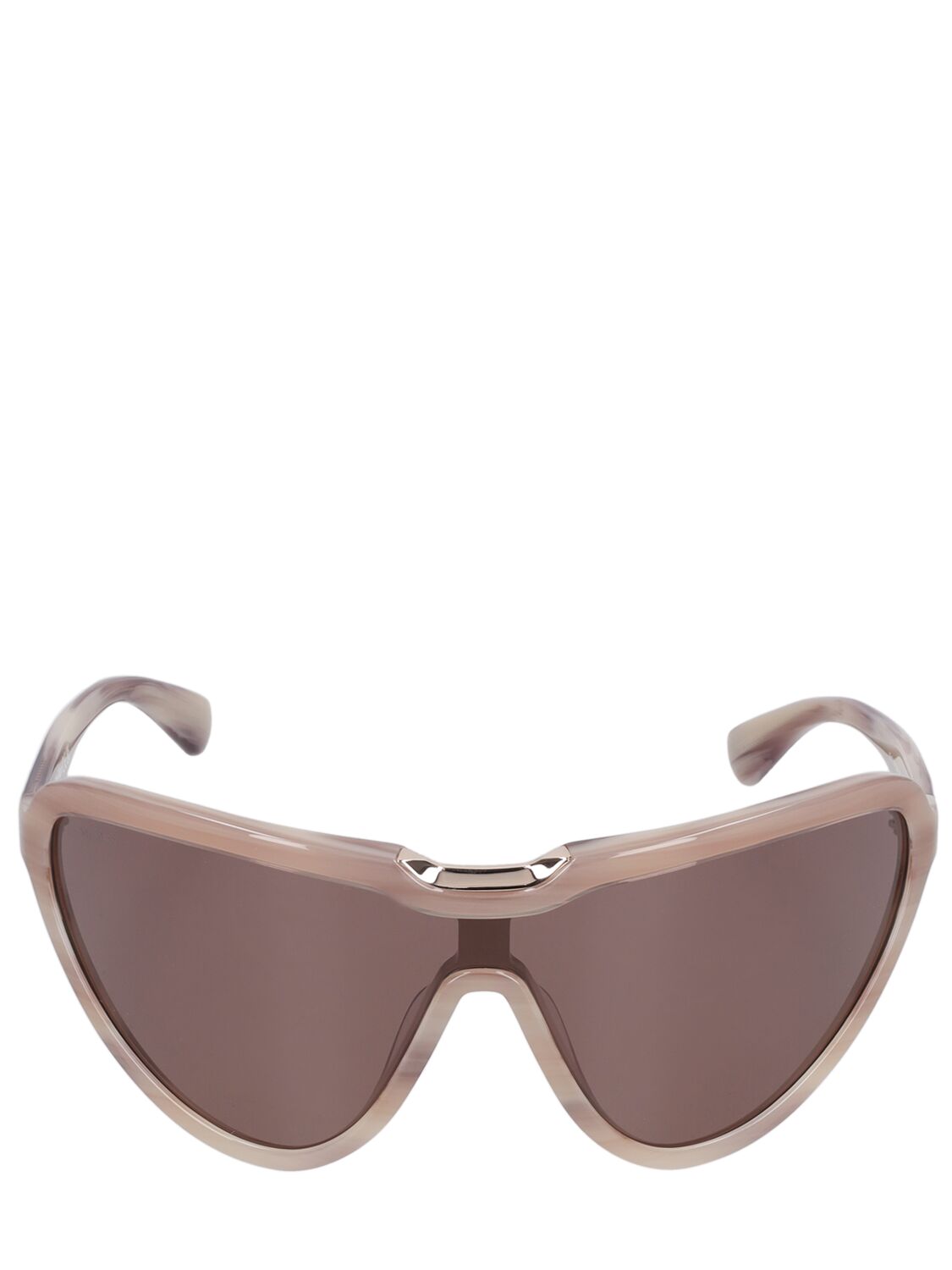 Max Mara Emil Acetate Shield Sunglasses In Camel Horn