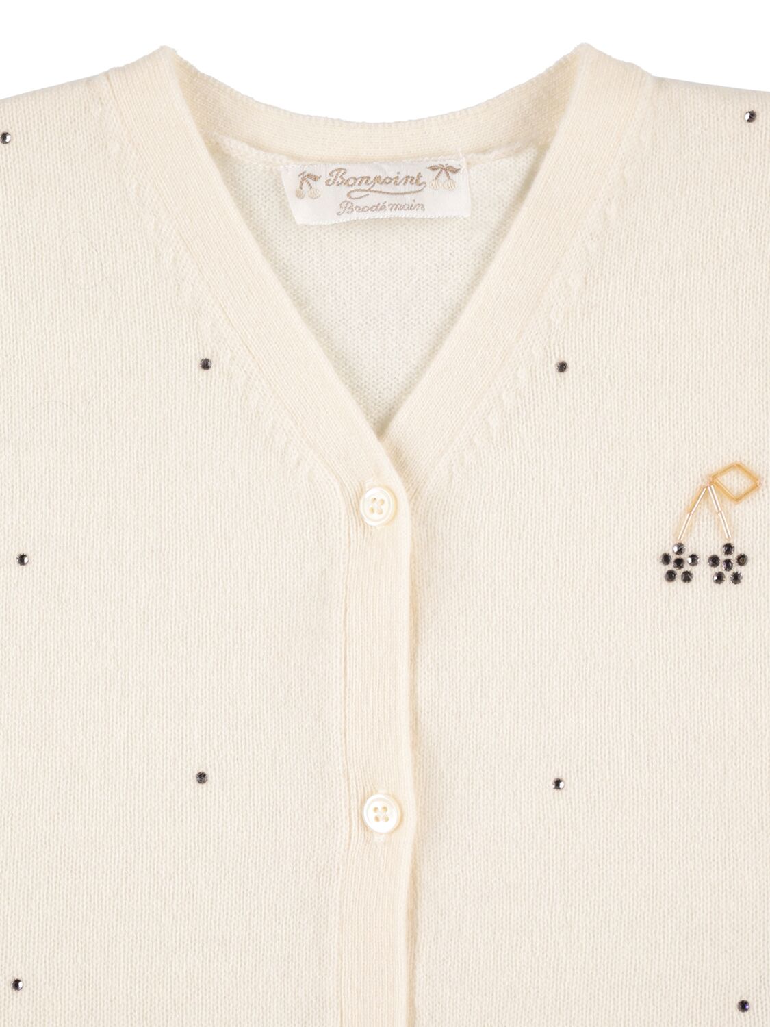 Shop Bonpoint Cashmere Cardigan In White