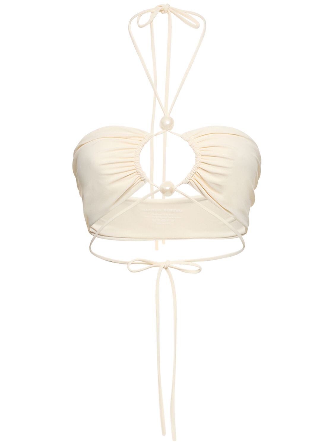 Shop Magda Butrym Jersey Halter Bikini Top In Ivory
