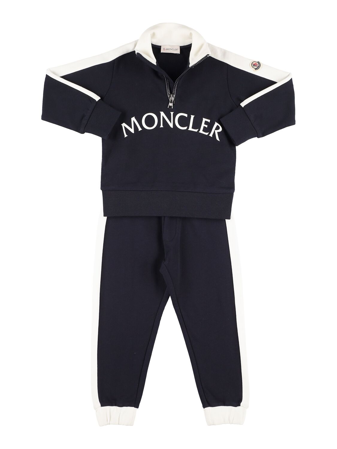 Moncler Kids' Stretch Cotton Sweatshirt & Sweatpants In 블루