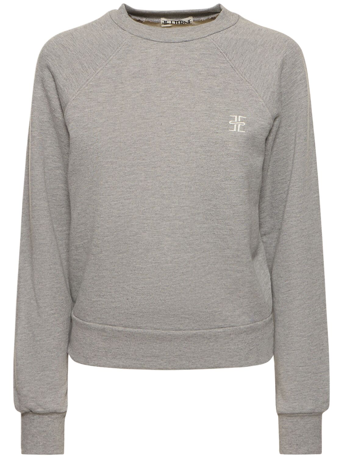 Shop Éterne Raglan Cotton Blend Sweatshirt In Heather Grey