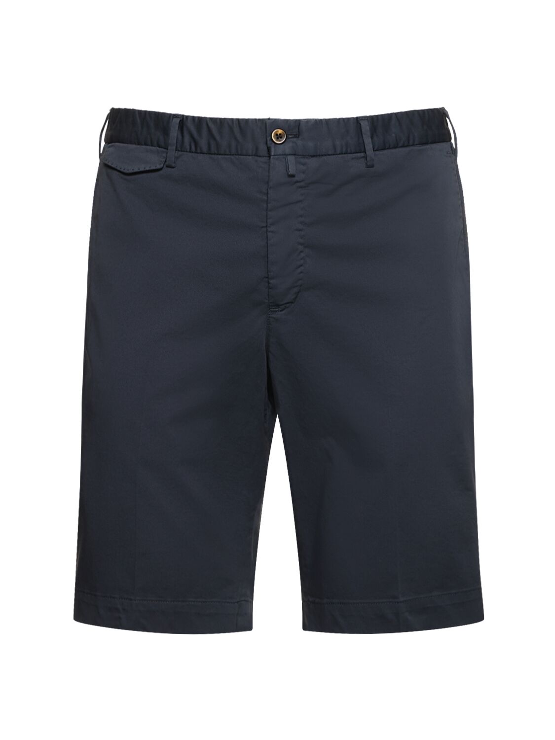 Shop Pt Torino Stretch Cotton Bermuda Shorts In Navy