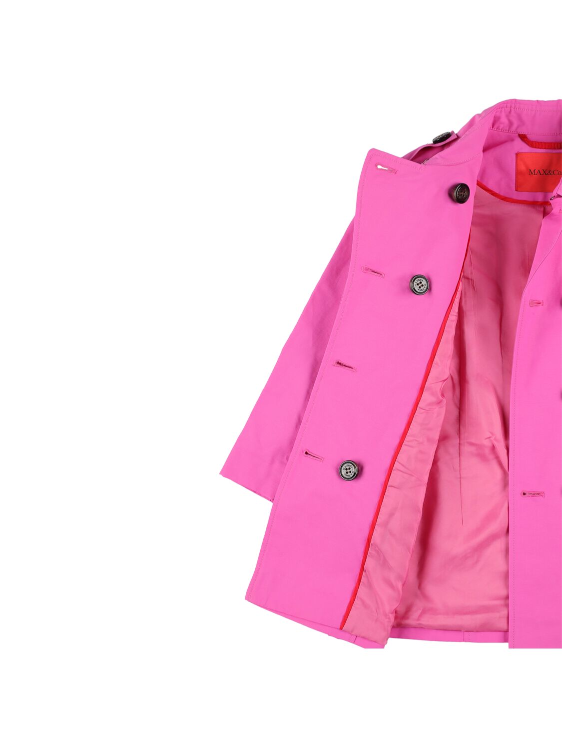 Shop Max & Co Ottoman Cotton & Nylon Trench Coat In Fuchsia