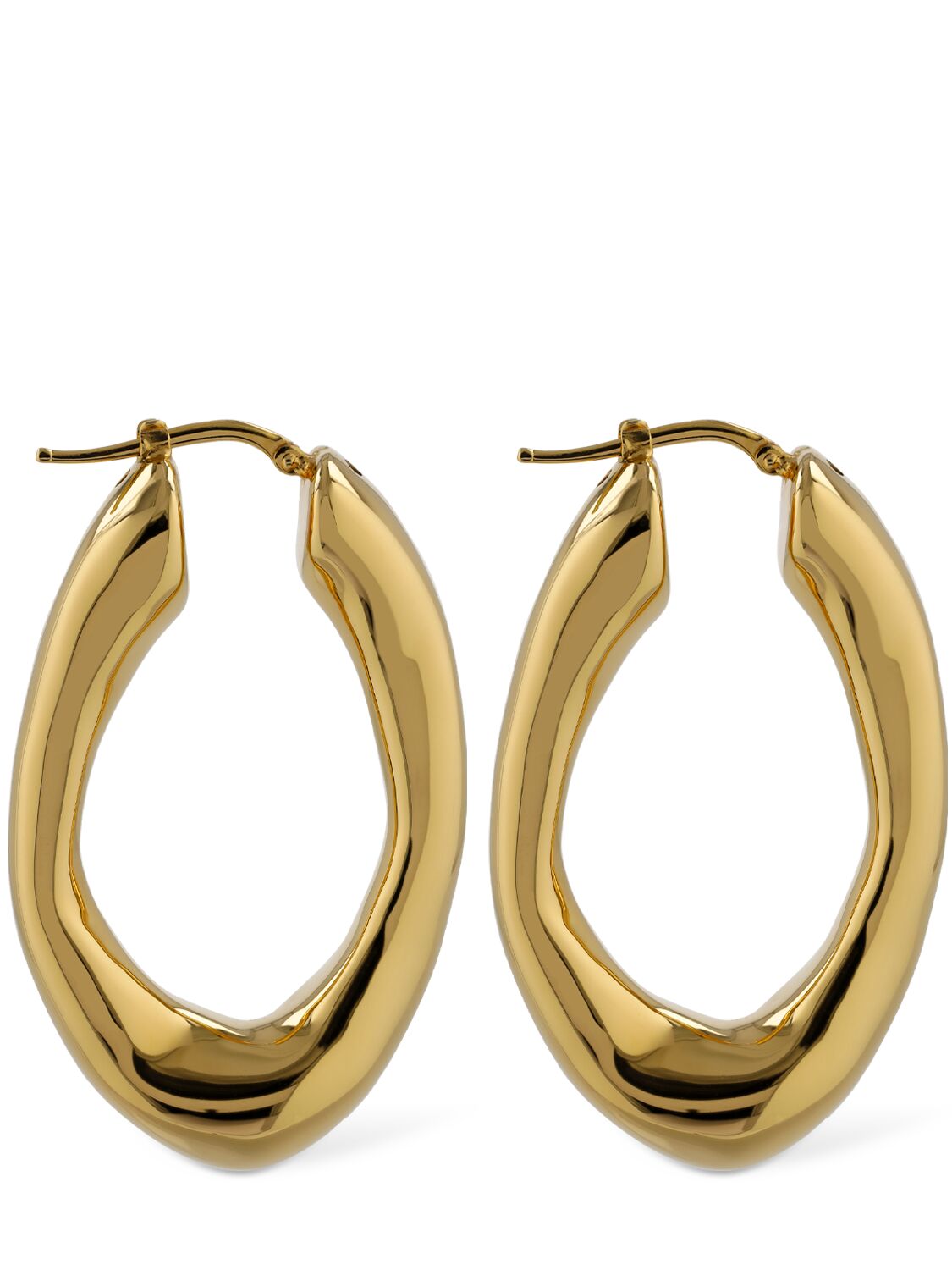 Jil Sander Bw5 2 Medium Hoop Earrings In Gold