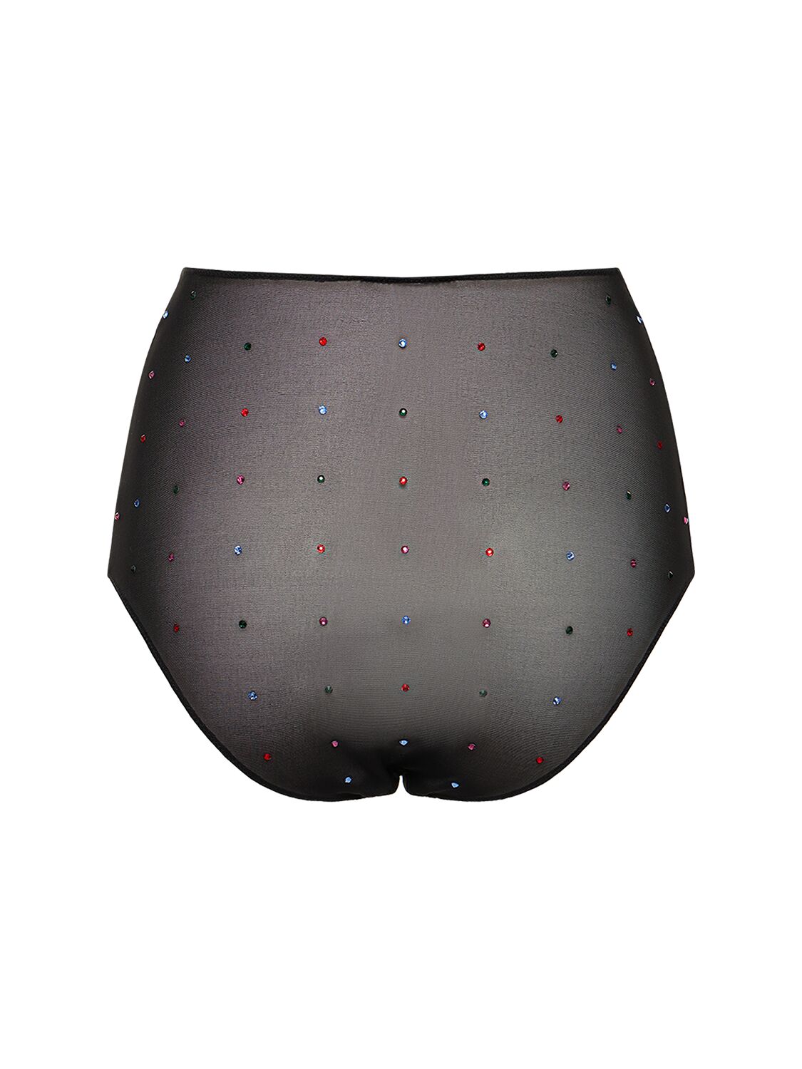 Shop Dsquared2 Crystal Dots Mesh High Waist Briefs In Multi,black