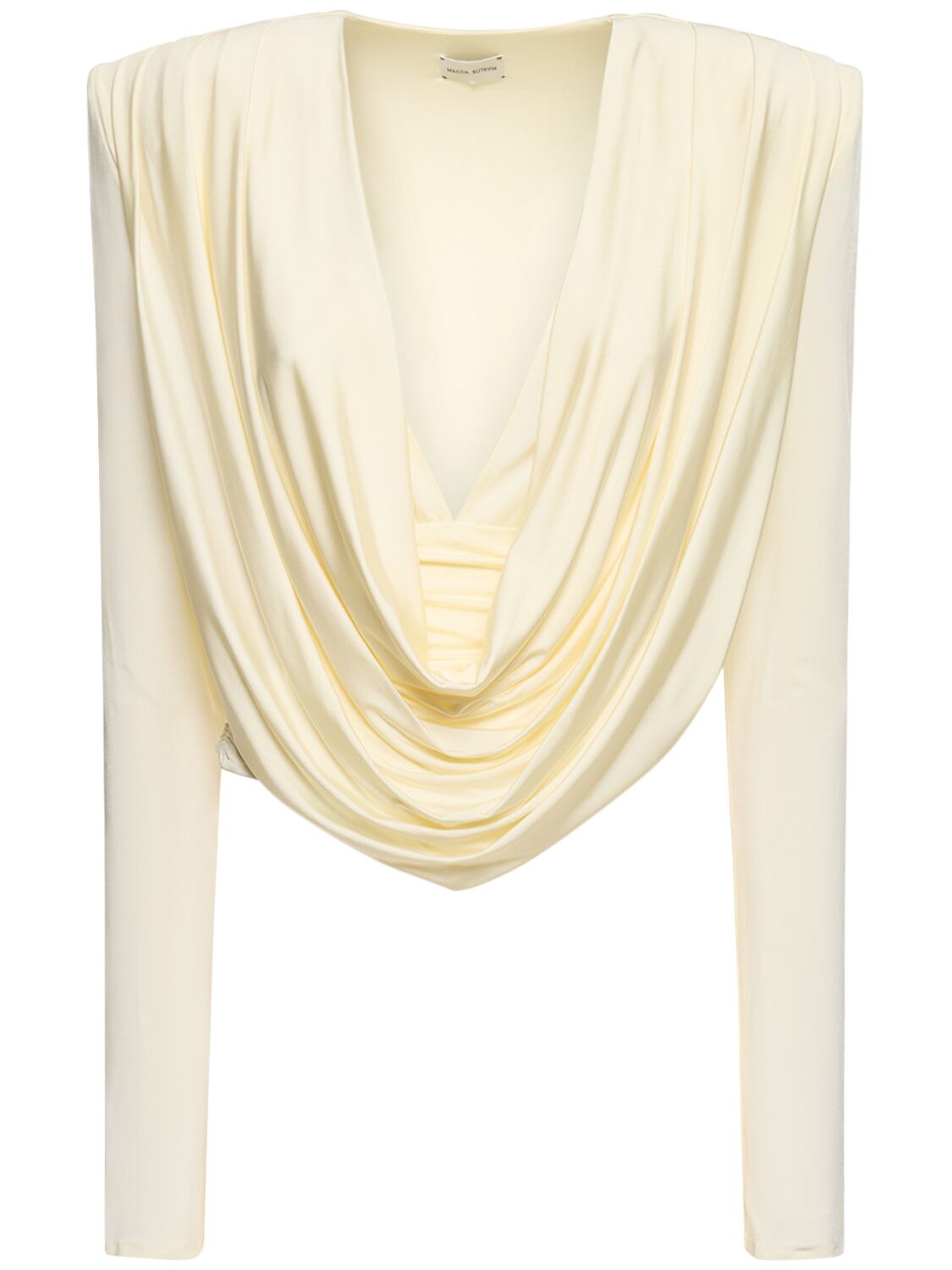 Image of Draped Jersey Long Sleeve Top
