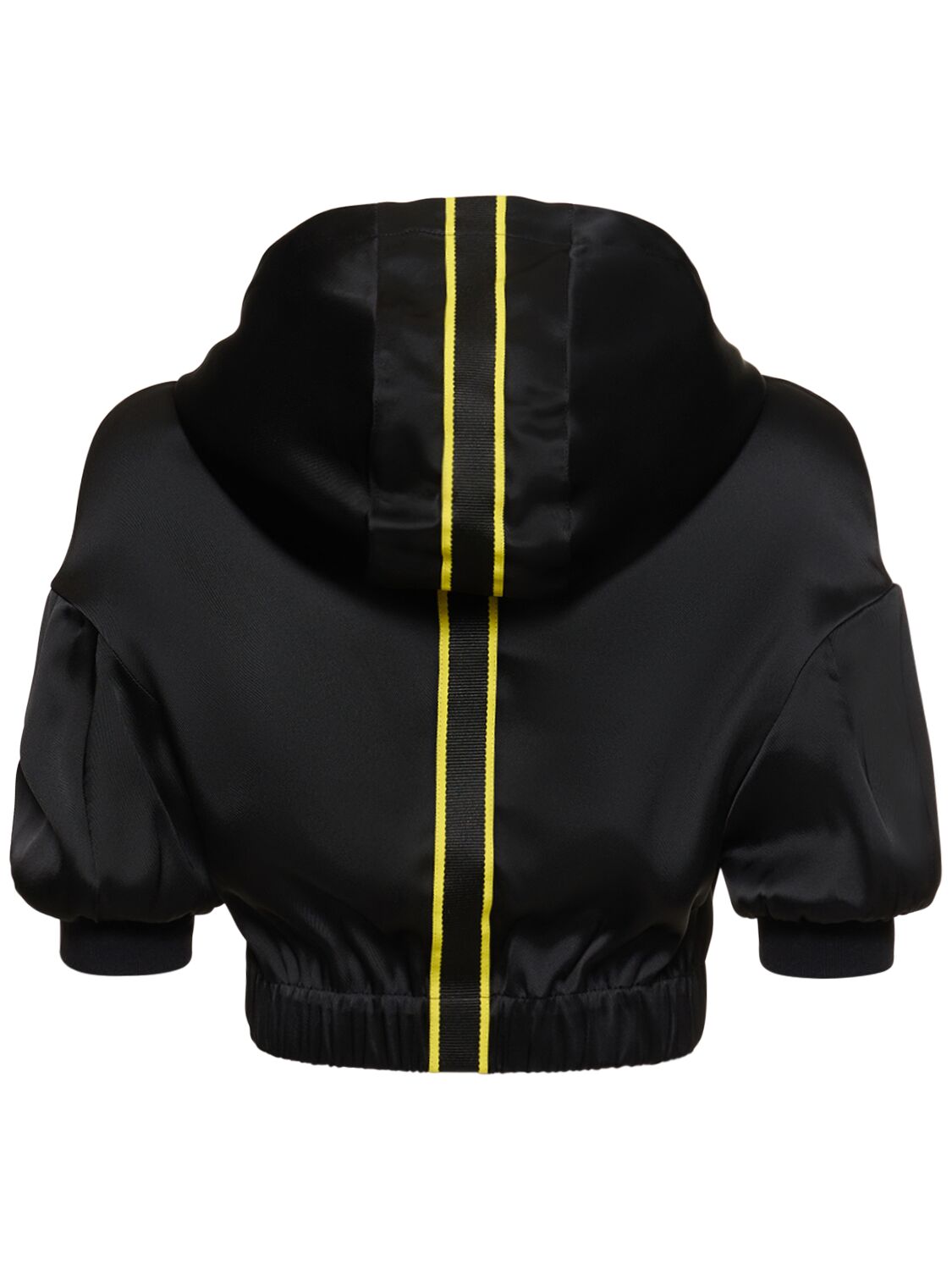 Shop Ferrari Stretch Viscose Cropped Hooded Top In Black