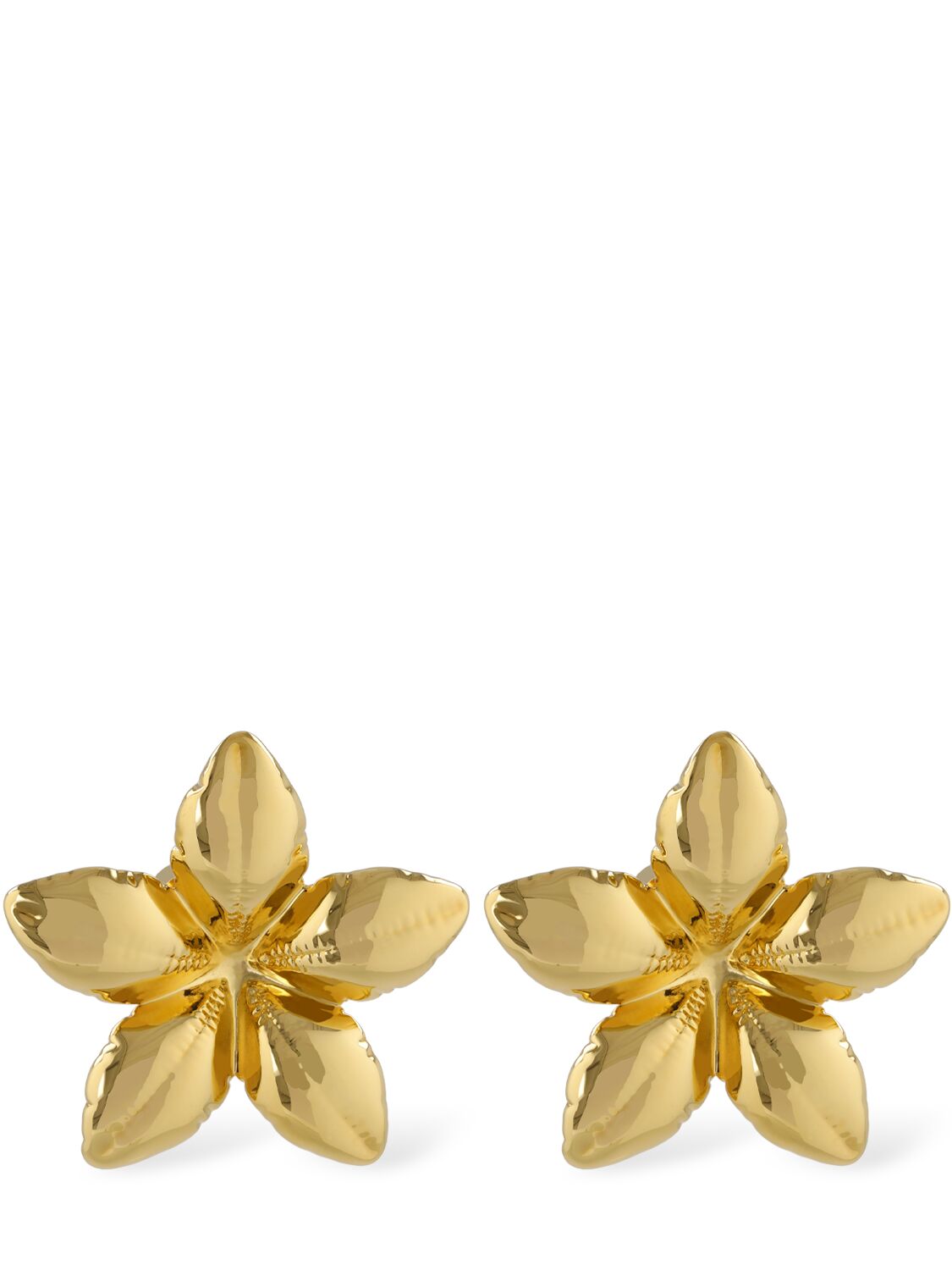 Marni Puffy Flower Stud Earrings In Gold