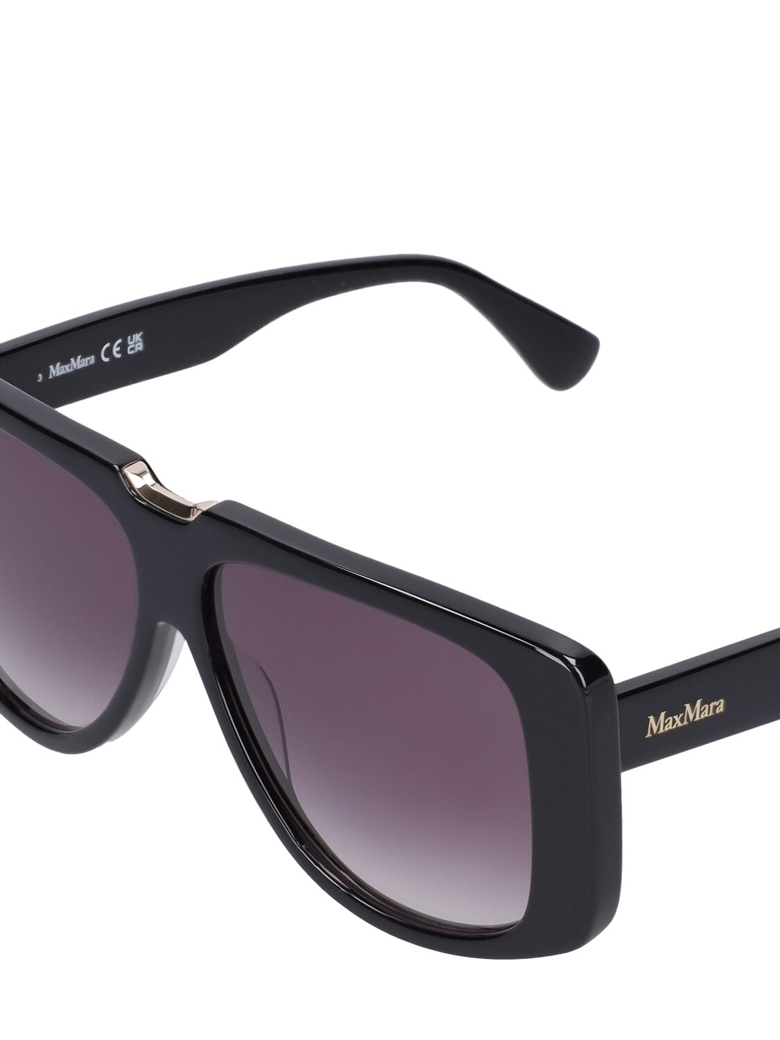 Shop Max Mara Spark Mask Acetate Sunglasses In Black,smoke