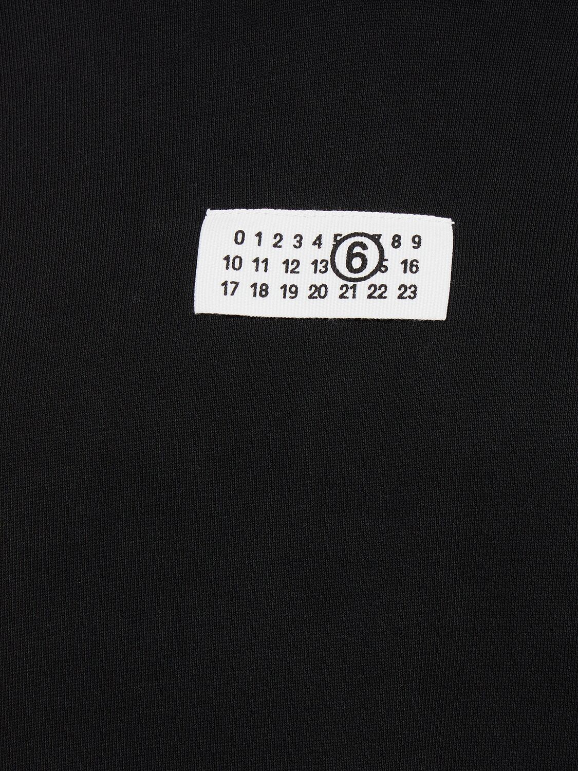 Shop Mm6 Maison Margiela Cotton Jersey Logo Hoodie In Black