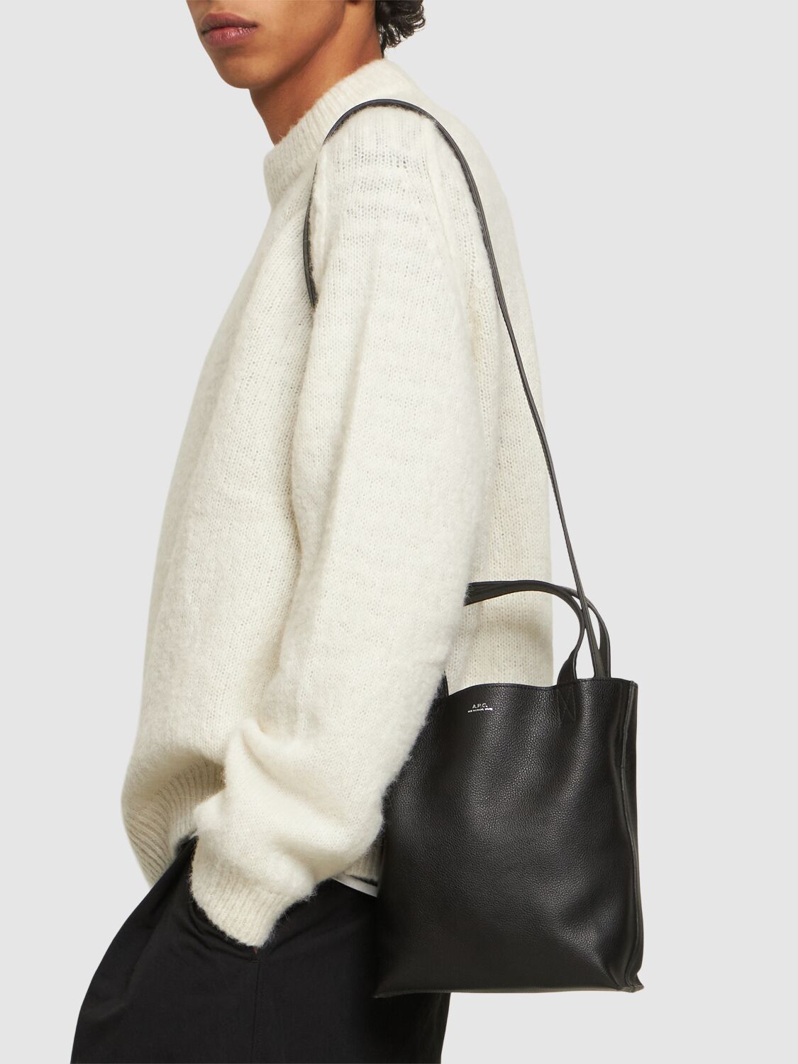 Logo Small Leather Tote Bag