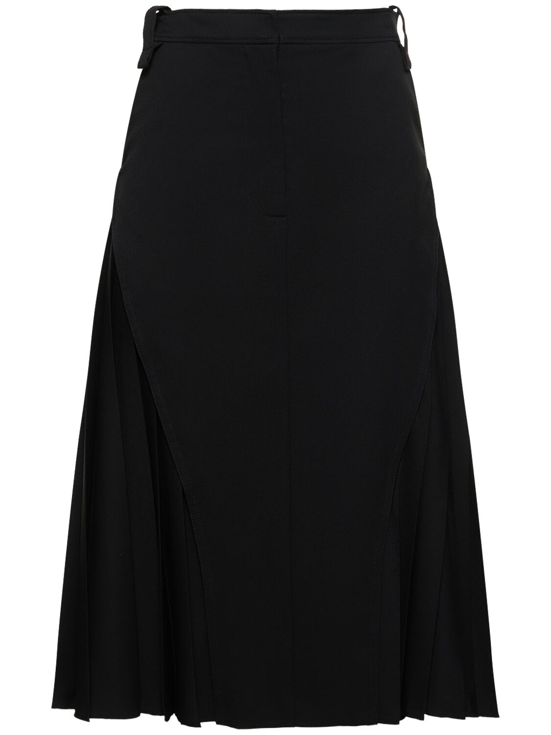 Image of Wool Blend Midi Skirt With Pleats