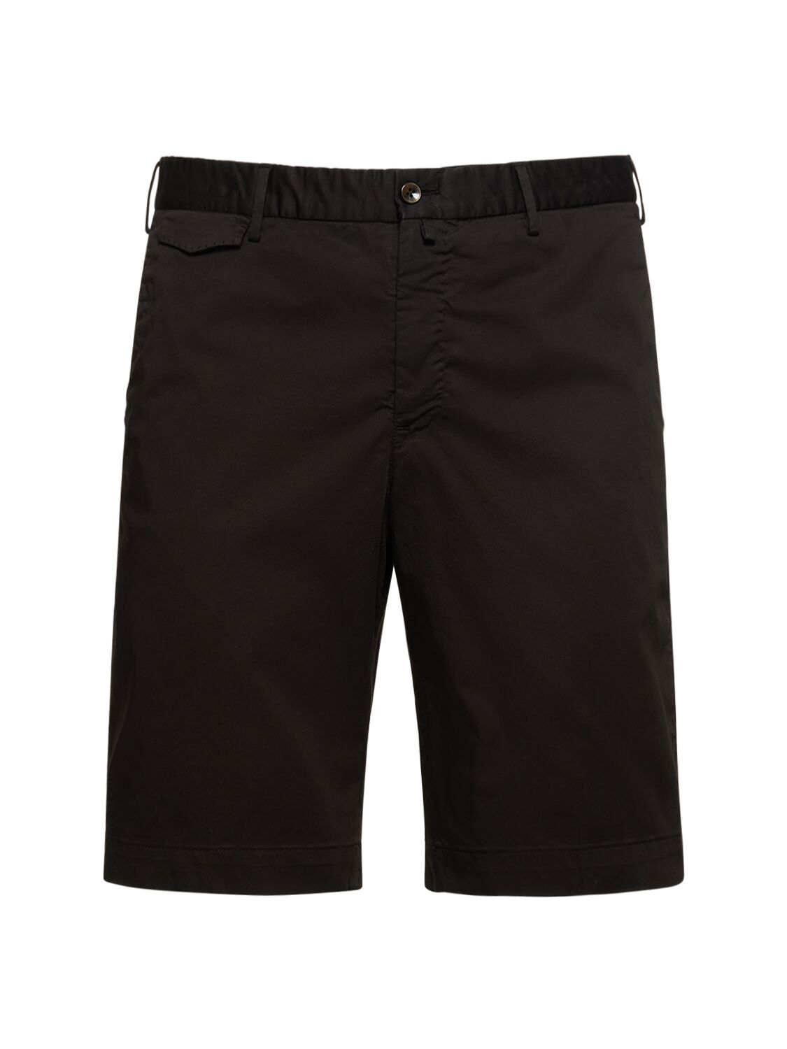 Shop Pt Torino Stretch Cotton Bermuda Shorts In Black