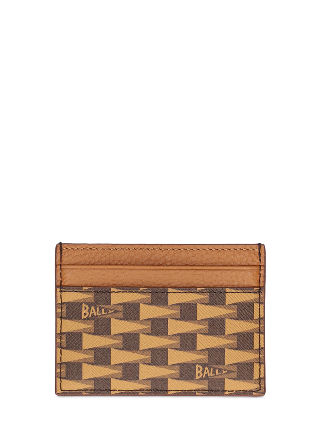 Shop Bally Pennant New Monogram Card Holder In Brown