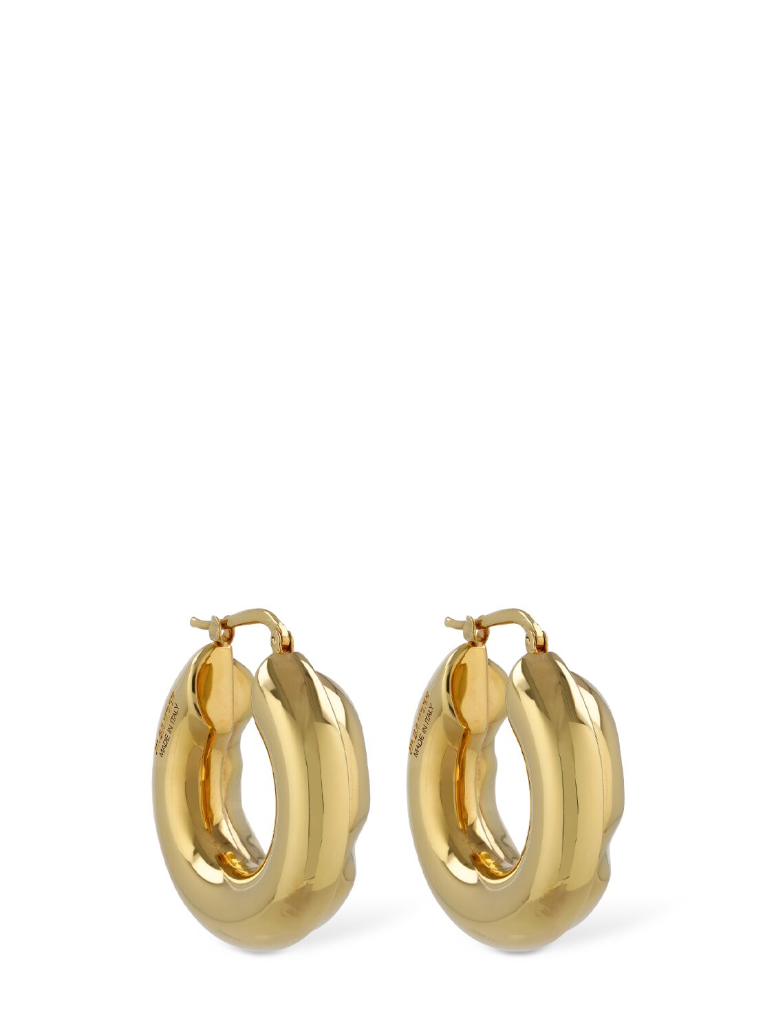 Shop Jil Sander Bc6 Hoop 3 Earrings In Gold