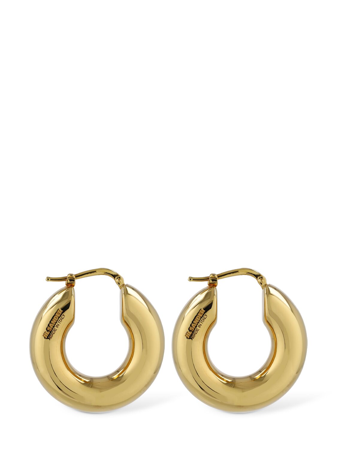Jil Sander Bc6 Hoop 3 Earrings In Gold