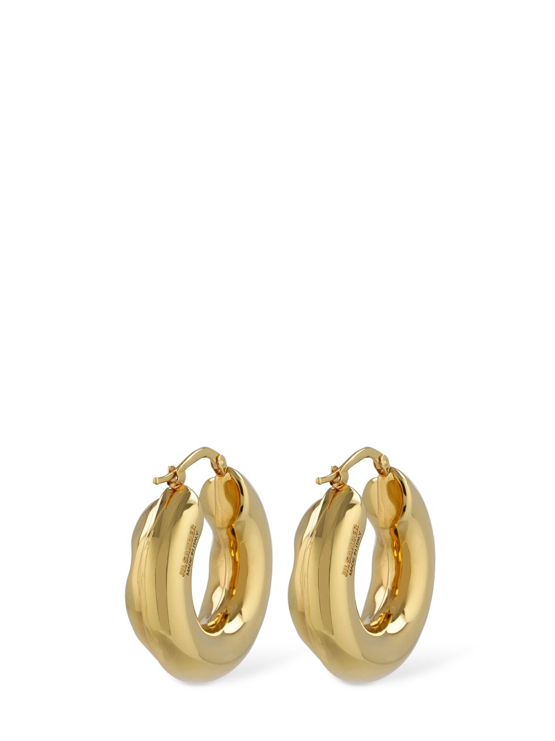 Shop Jil Sander Bc6 Hoop 3 Earrings In Gold