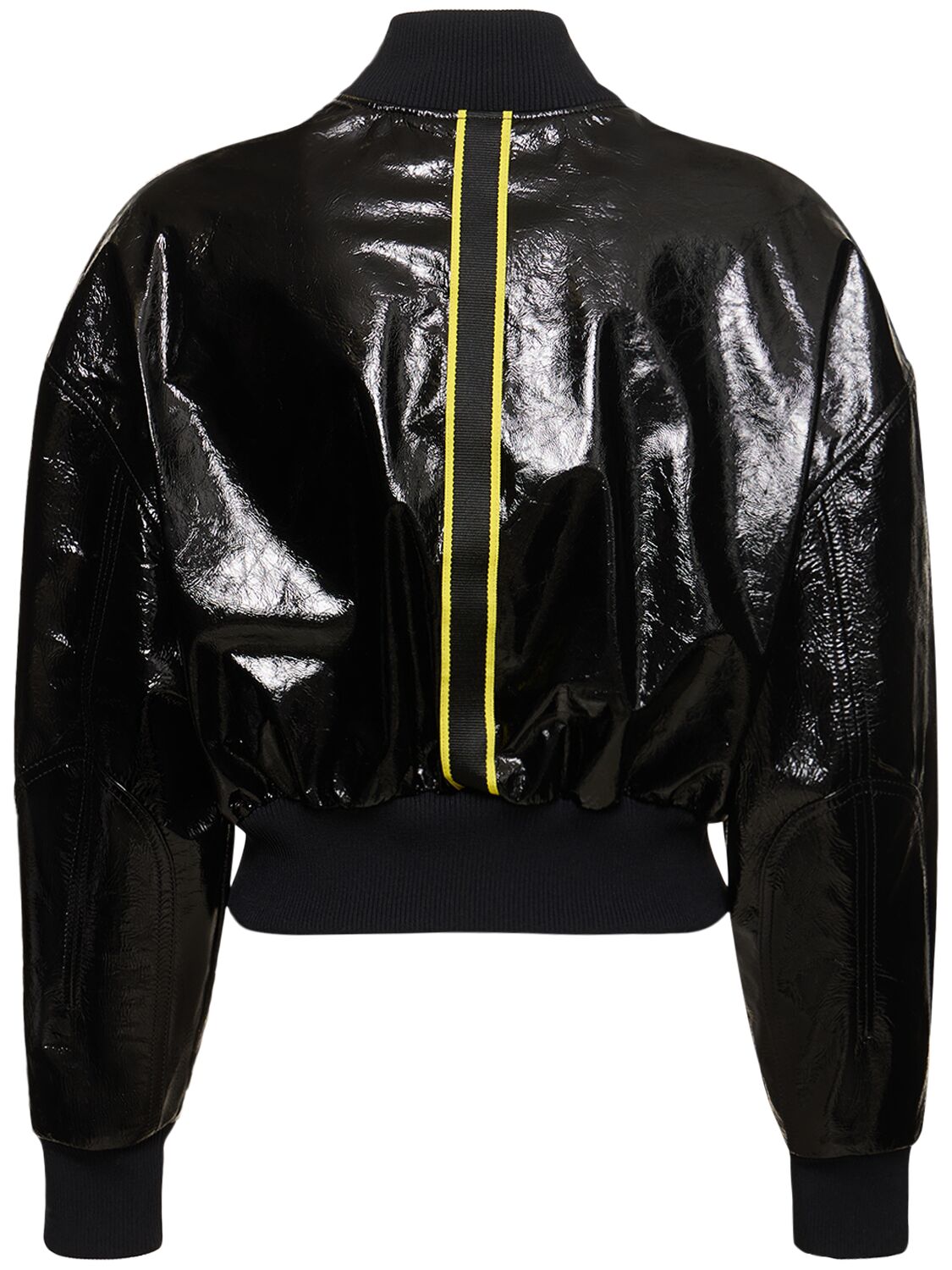 Shop Ferrari Grosgrain Leather Bomber Jacket In Black