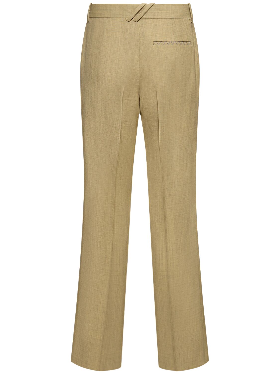 Shop Burberry Wool Straight Pants In Hunter